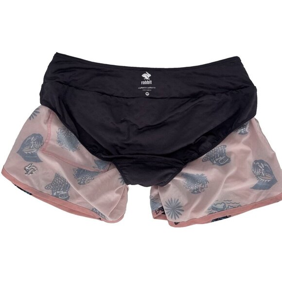 rabbit Shorts Womens MD Surf N Turf 4” Running Board Coral Cloud - Picture 12 of 14